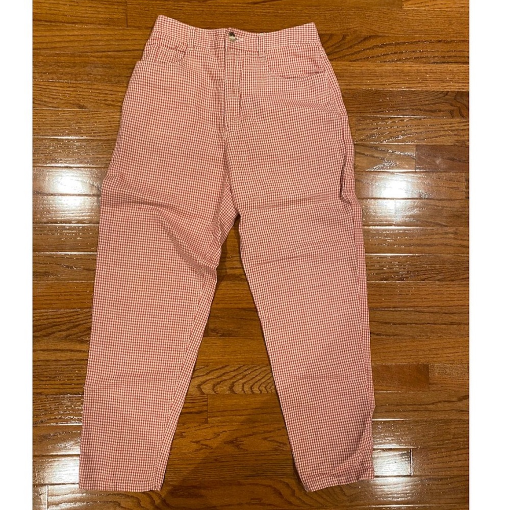 pink and white picnic pants